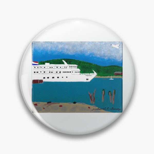 Item preview, Cruiseship Independence in Belfast Harbor [Acrylic Paint] designed and sold by Nathaniel E. Dearing.