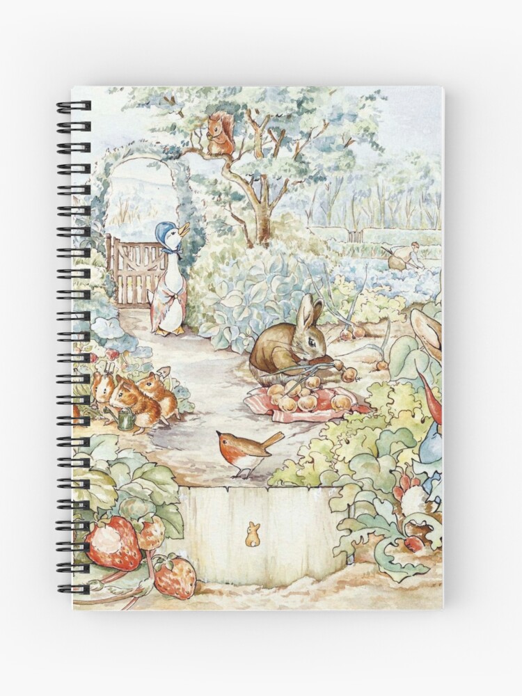 Cuaderno de espiral «Personajes de cuentos de Beatrix Potter en el jardín»  de forgottenbeauty | Redbubble