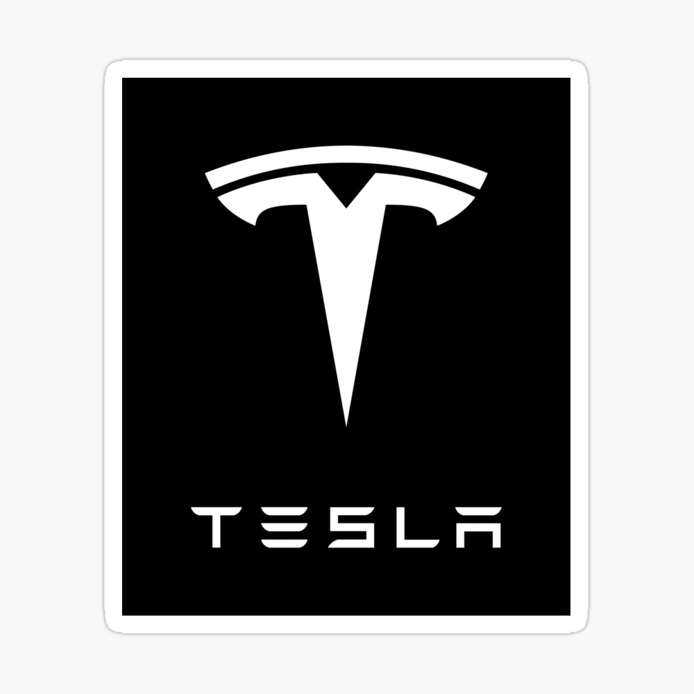 Tesla Logo White Poster By Ericascarletta Redbubble