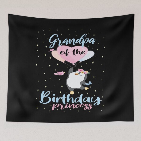 Item preview, Grandpa Of The Birthday Princess Penguin Girls B-day Party print designed and sold by Grabitees.