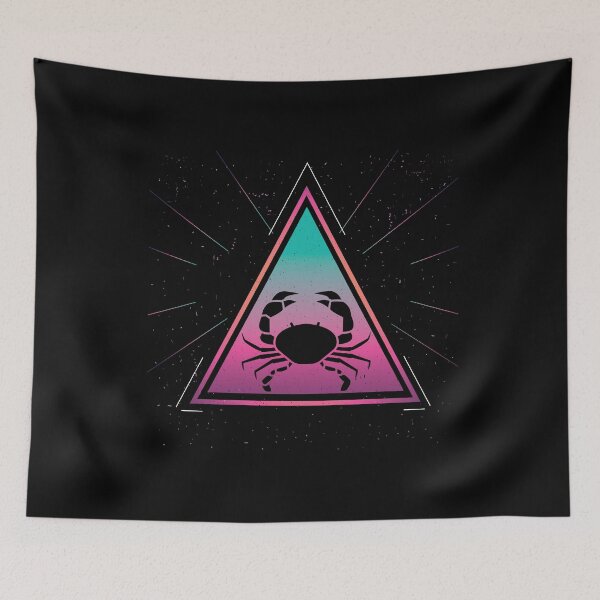 Item preview, Colorful King Crab Geometrical Triangle Retro Style design designed and sold by Grabitees.