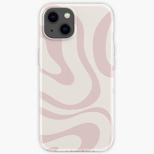 Modern Retro Liquid Swirl Contemporary Abstract Pattern in Pale Dusky Pink and Ivory iPhone Soft Case