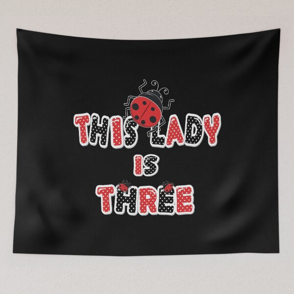 Item preview, This Lady Is Three Years Old Girl 3rd Birthday Ladybug Party product designed and sold by Grabitees.