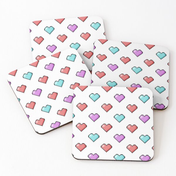 Item preview, Pink, Purple and Blue Pixel Heart Pattern designed and sold by RamenPoodle.