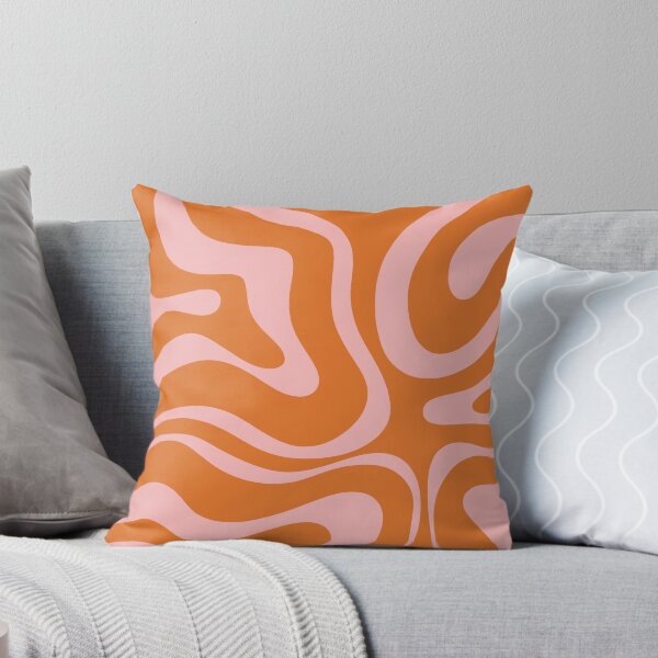 Aperçu de l'œuvre Liquid Candy Retro Abstract Pattern en rose et orange créée et vendue par kierkegaard.