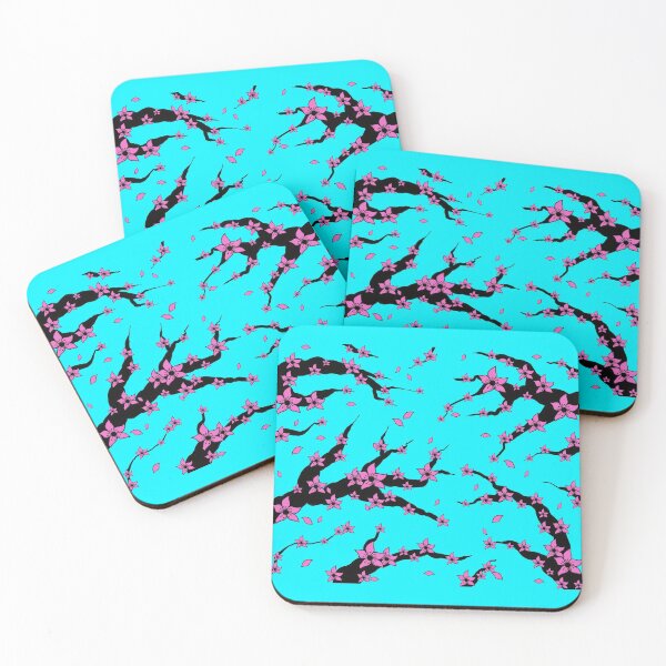 Item preview, Cherry Blossom With Leaves Sky Blue Background designed and sold by FloWynn.