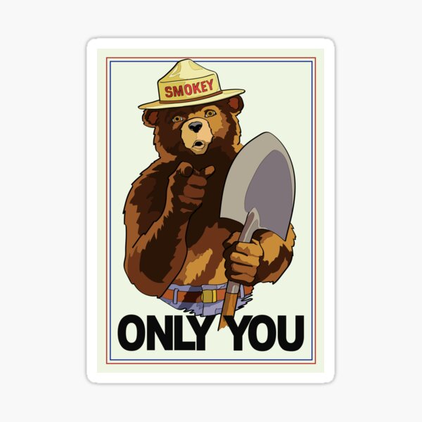Smokey The Bear Can Prevent Forest Fires Sticker Water Bottle Laptop Car Decal 