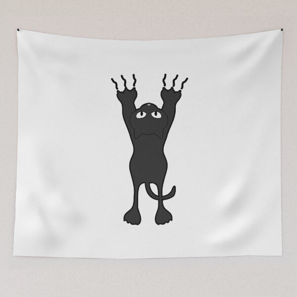 Item preview, Black cat hanging cute kitty kitten gift designed and sold by redshirtz.
