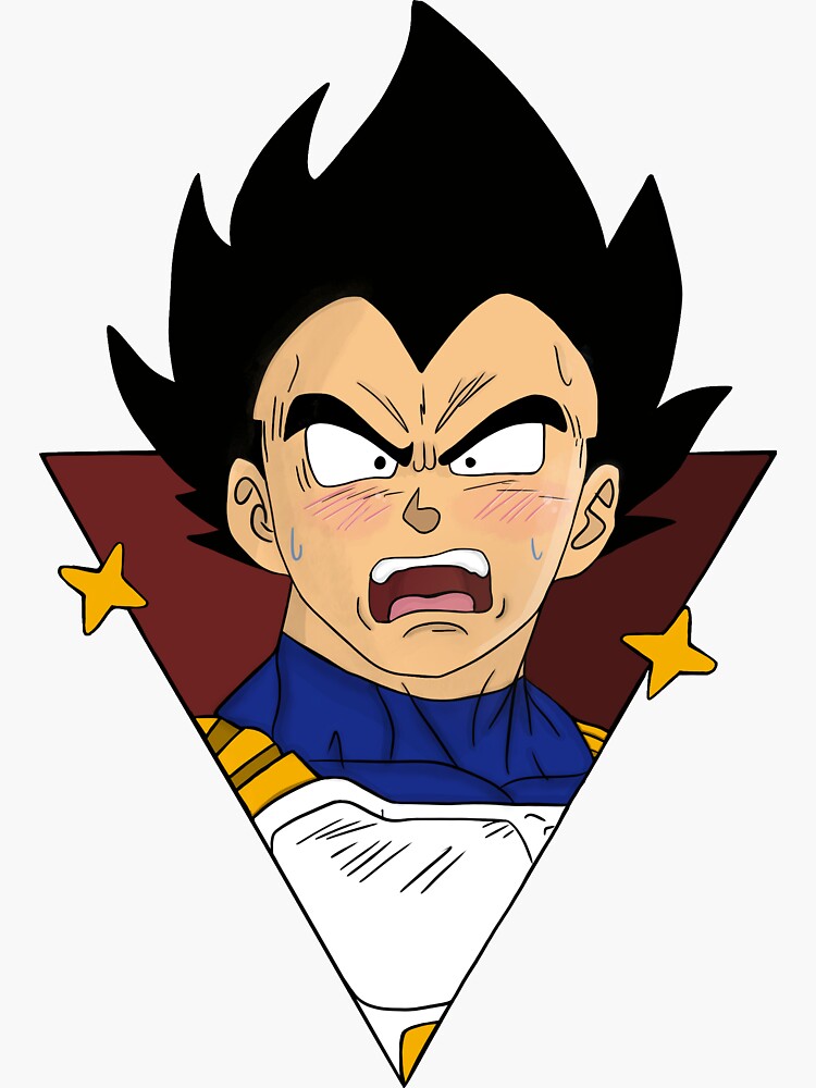 "Blushing Vegeta" Sticker by NorthernRen Redbubble