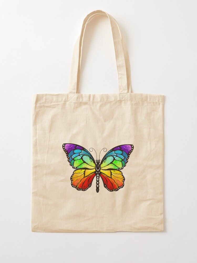 Personalised Name Tote Bag Butterfly Canvas Cotton Shopper