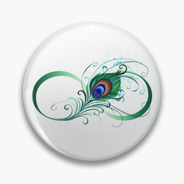 Infinity symbol with peacock feather Pin