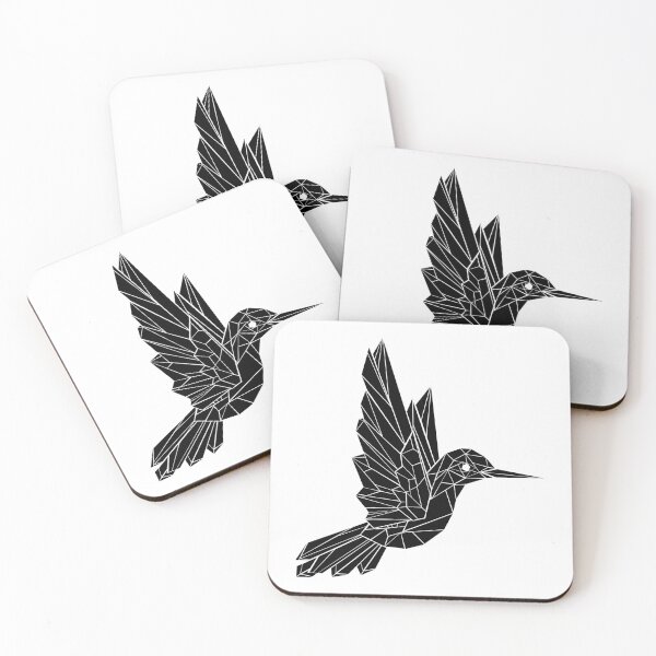 Item preview, Black Polygonal Hummingbird designed and sold by Blackmoon9.