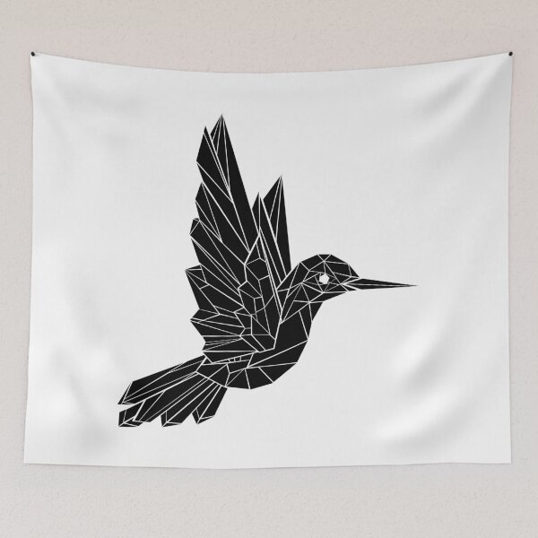 Item preview, Black Polygonal Hummingbird designed and sold by Blackmoon9.