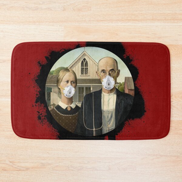 Item preview, American Gothic Wearing Corona N95 Masks designed and sold by javamartini.