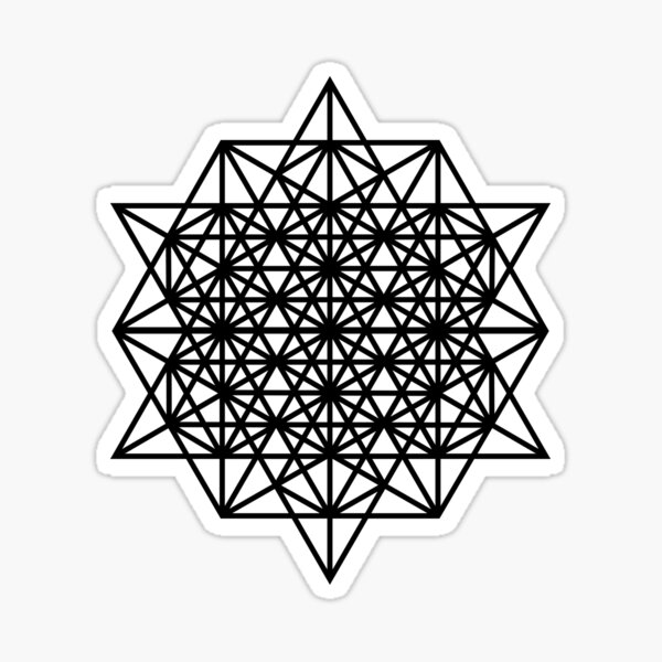 Kabbalah Divine Triangle Star Grid 64 Tetrahedron vinyl decal sticker