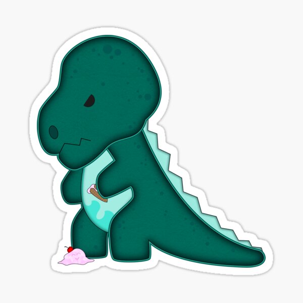 Sad Dinosaur Stickers Redbubble - barney the dinosaur roblox id