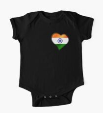 Indian Flag - India - Heart One Piece - Short Sleeve