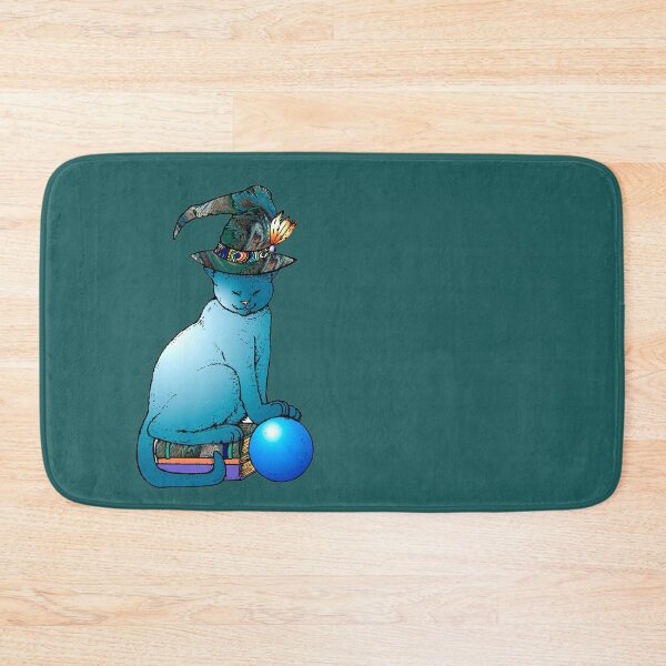 Item preview, Witches cat with magic hat and blue crystal ball designed and sold by headpossum.