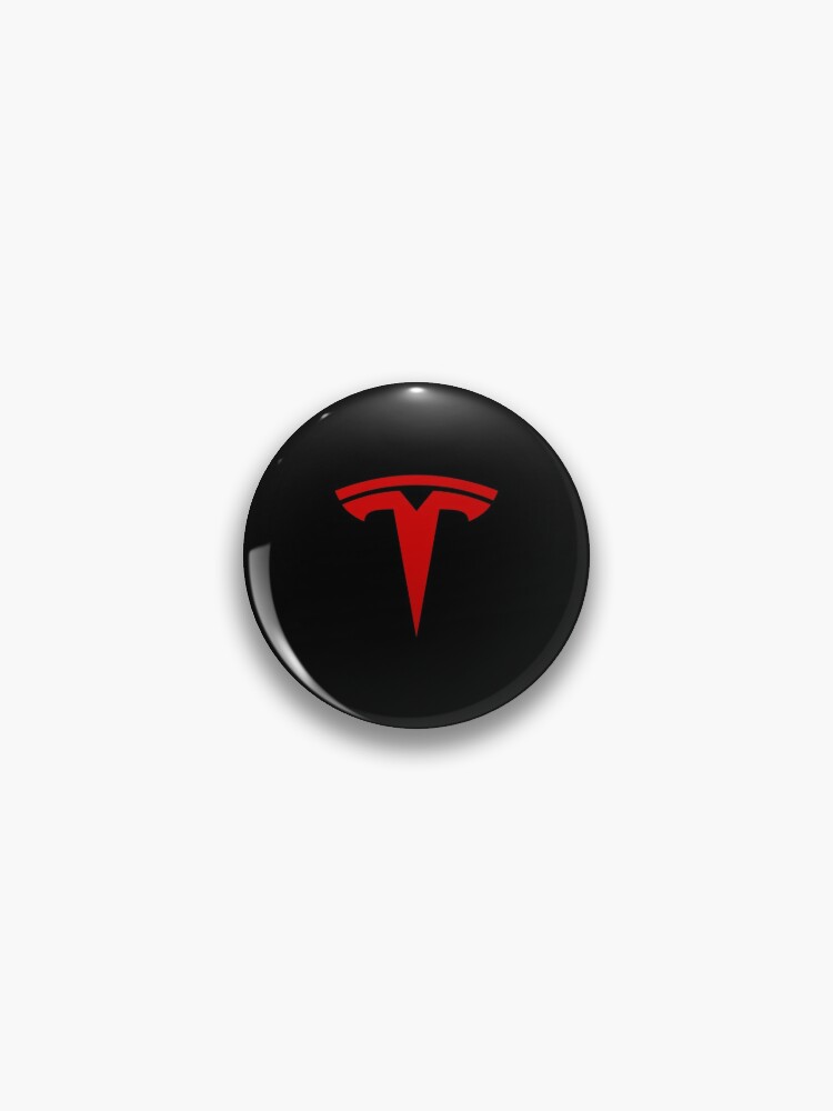 Tesla Logo Only Red Official Pin By Ericascarletta Redbubble