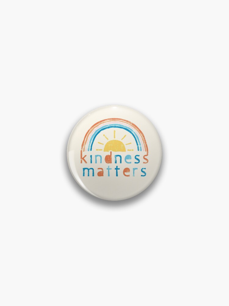 Thumbnail 1 of 3, Pin, Kindness Matters. Typography Design with Rainbow designed and sold by lents.