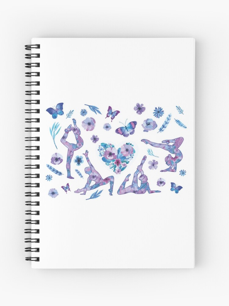 Cuaderno de espiral «Gimnasia rítmica con flores de primavera en el corazón  y mariposas.» de alenalem | Redbubble