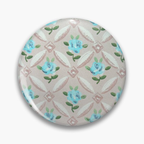 Item preview, Vintage Wallpaper with Blue Flowers and Dusty Pink Background designed and sold by FuzzyHoney.