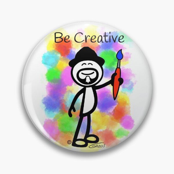 Item preview, GG Artist Stick Figure “Be Creative” Paint Splotch Background designed and sold by GDGCreations.