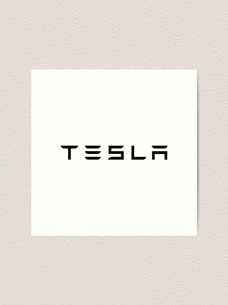 Tesla Logo Black Official Text Only Art Print By Ericascarletta Redbubble