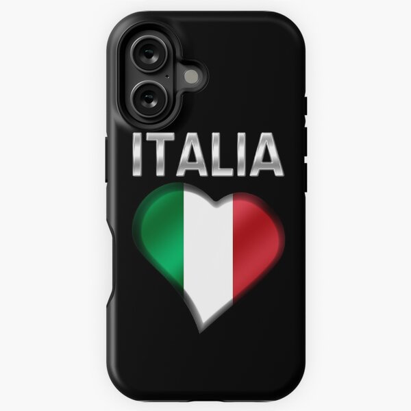 Aperçu de l'œuvre Italia - Drapeau Italien Coeur & Texte - Métallique créée et vendue par Graphix.