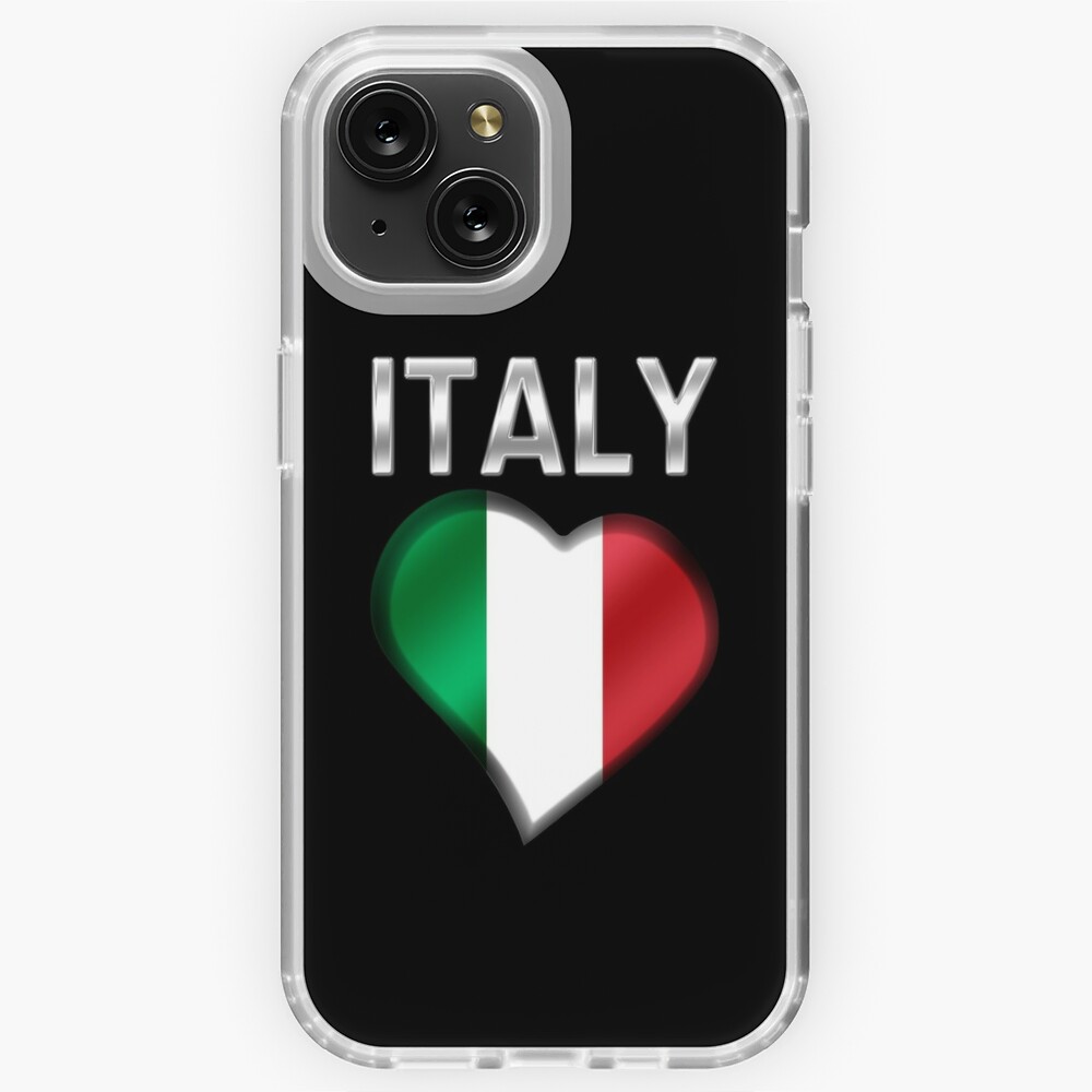 Italy - Italian Flag Heart & Text - Metallic Greeting Card for Sale by  graphix