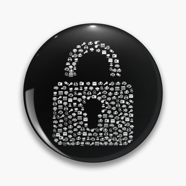 Item preview, Padlock made of communication icons designed and sold by NerdySherds.