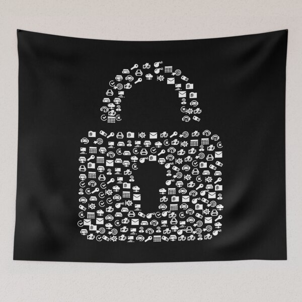 Item preview, Padlock made of communication icons designed and sold by NerdySherds.