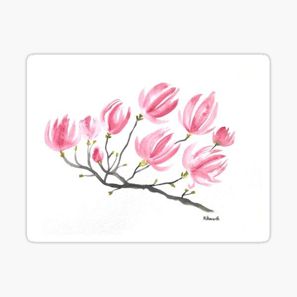 Magnolia Flower Mixer Decals Watercolor Floral Decals