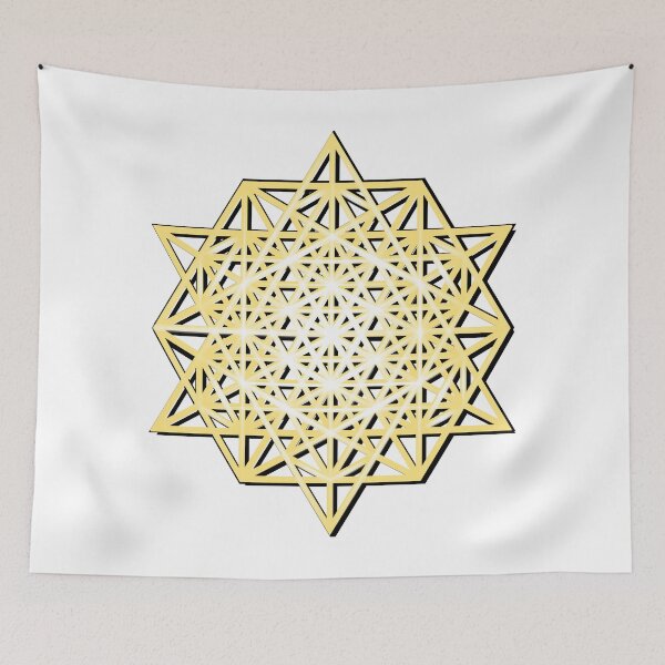 Item preview, Star Terahedron golden grid designed and sold by synchronicity11.