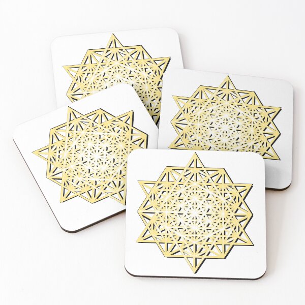 Item preview, Star Terahedron golden grid designed and sold by synchronicity11.