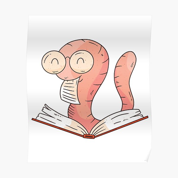 Cartoon Bookworm Posters for Sale | Redbubble Cartoon Bookworm Posters for Sale | Redbubble