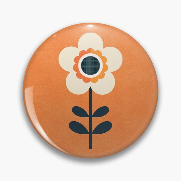 Retro Blossom - Orange and Cream Pin