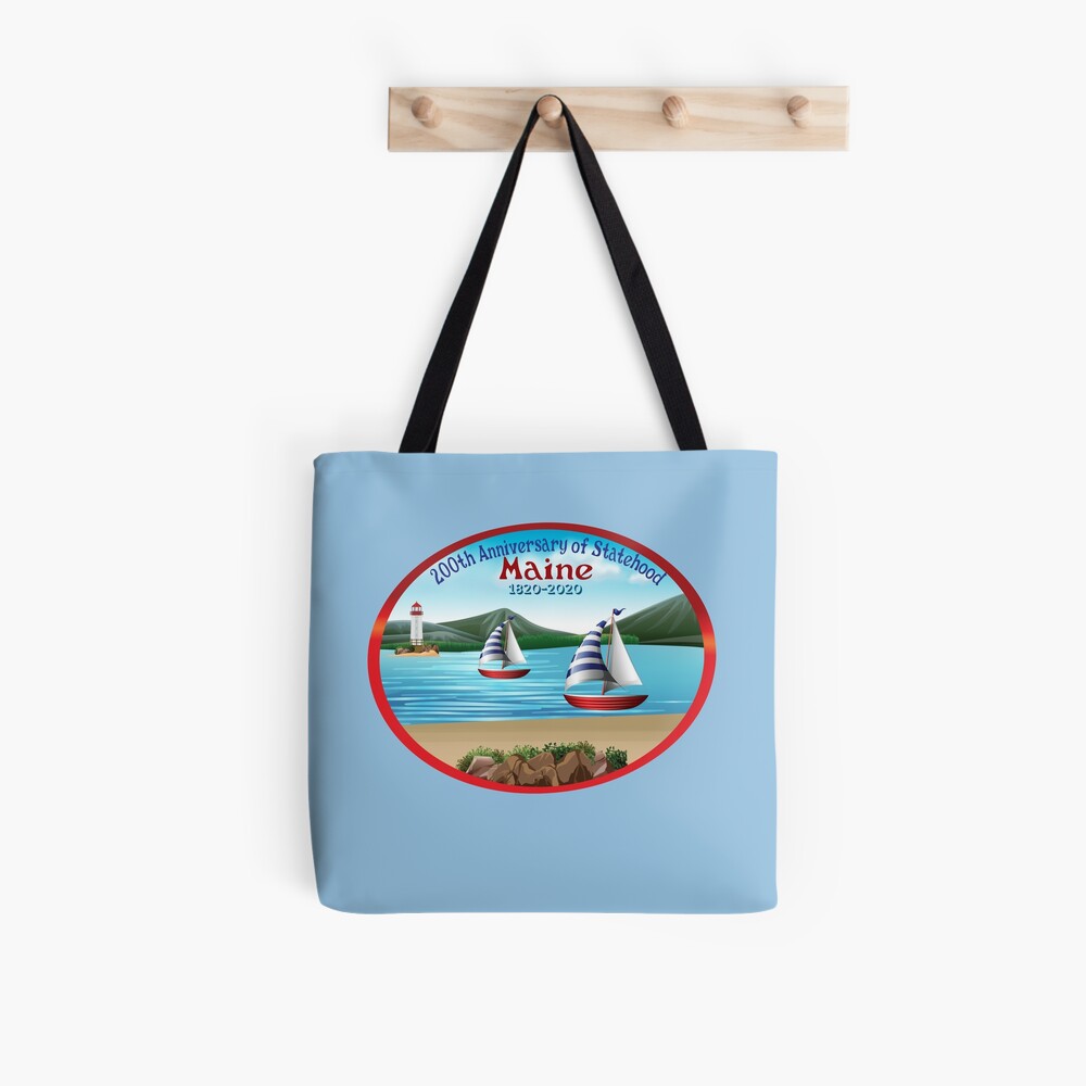 Maine 2020 Bicentennial 200th Anniversary Tree Silhouette Tote Bag