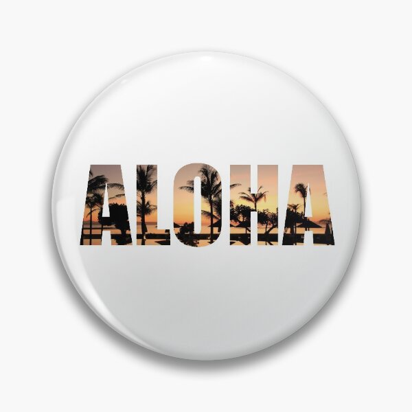 Item preview, Aloha Hawaii greetings, double exposure letters with palms on sunset designed and sold by RoManSmArt.