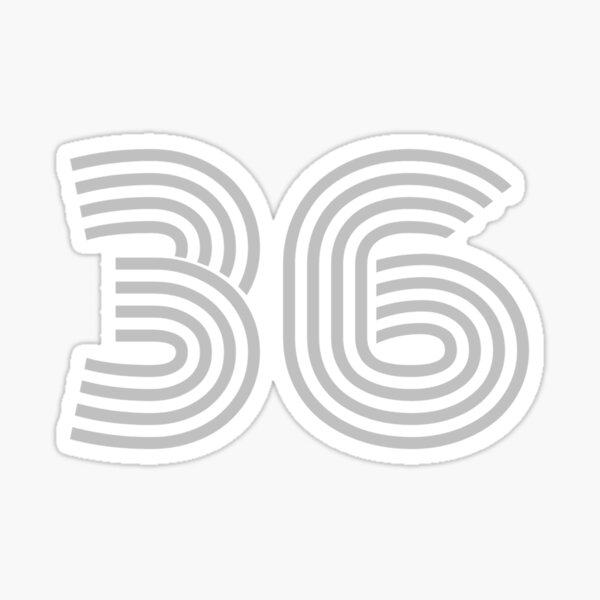 Linear Number 36 Sticker
