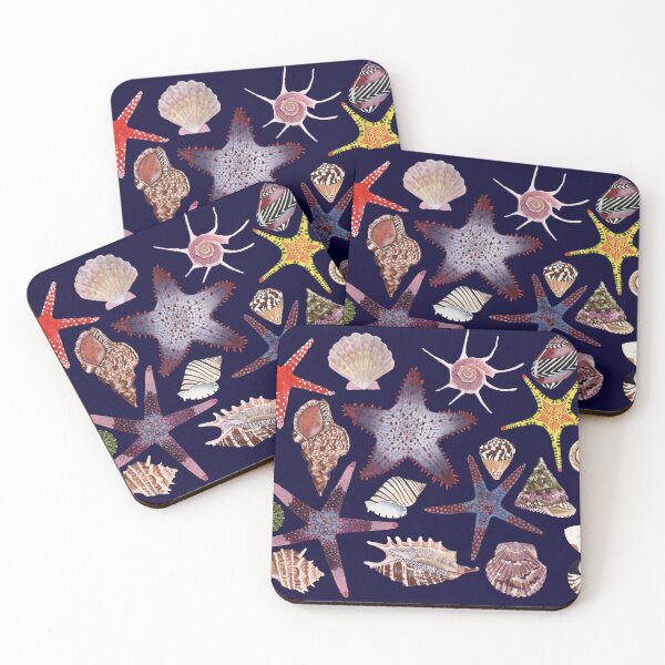 Artikelvorschau, SEASHELLS & STARFISH (NAVY BLUE) entworfen und verkauft von BEATRIZ ABAITUA.