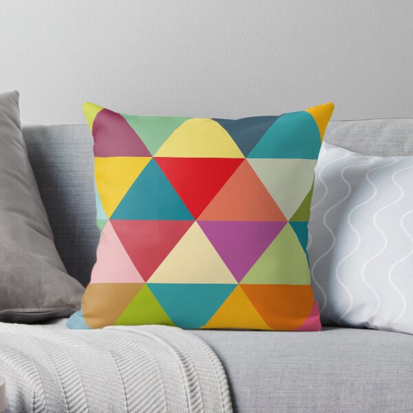 Colourful and bold triangles Throw Pillow