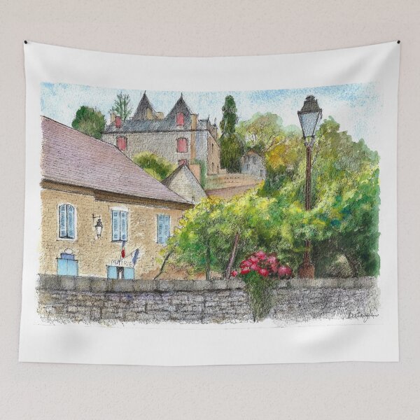 Item preview, Limeuil Mairie on the Dordogne in France designed and sold by Dai Wynn Fine Art.