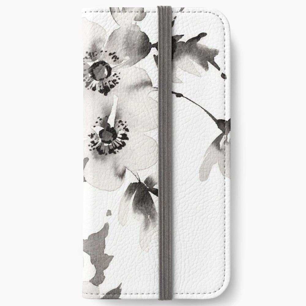 Abstract Black and White Anemone Pattern Washi Tape, Ameba Fabric