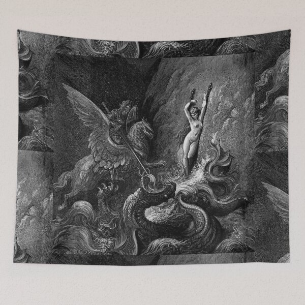 Item preview, Andromeda chained as Perseus fights the Kracken designed and sold by Vintage Designs +.