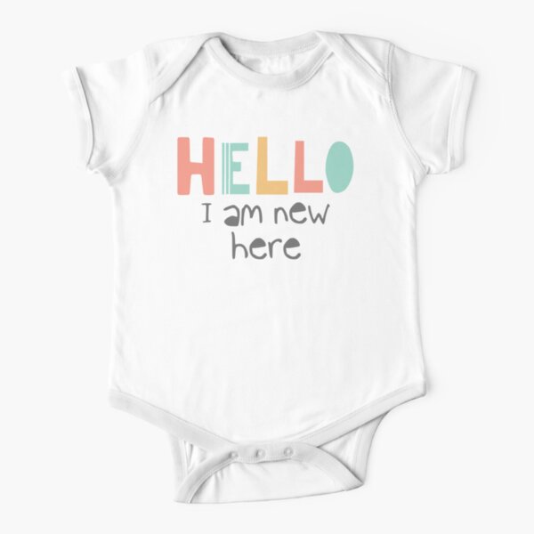 Hola bebé Onesie, hola soy nuevo aquí Onesie Body de manga corta para bebé