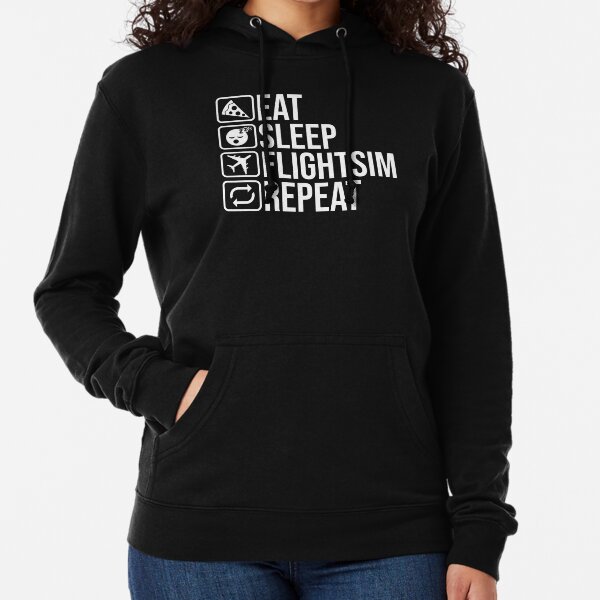 Comer, dormir, vuelos, repetir Sudadera ligera con capucha