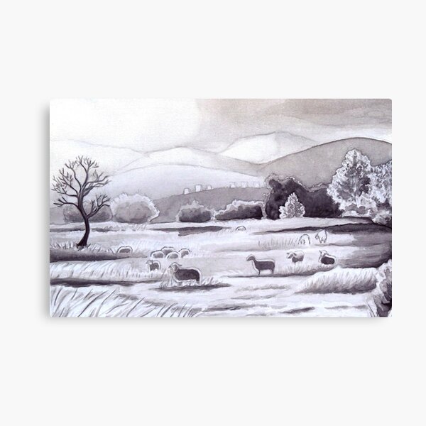 Countryside Charming Sheep in Ibiza Canvas Print