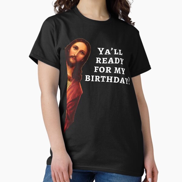 Vista previa del artículo con la obra «Funny Jesus Happy Birthday Christmas Gift», diseñado y vendido por el-em-cee.