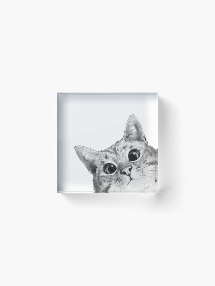 Alternate view of sneaky cat Acrylic Block